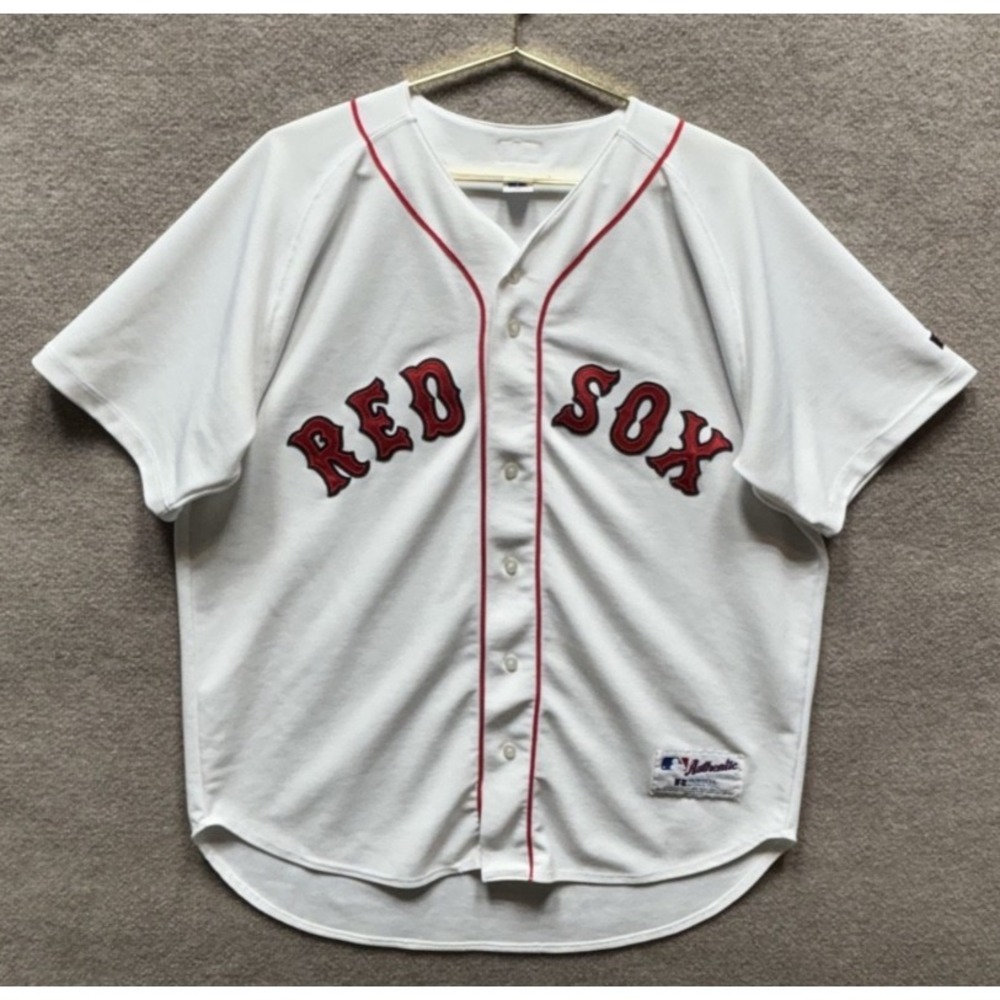 Boston Red Sox Jersey Men's 48 White MLB Baseball Russell Athletic Vintage EUC